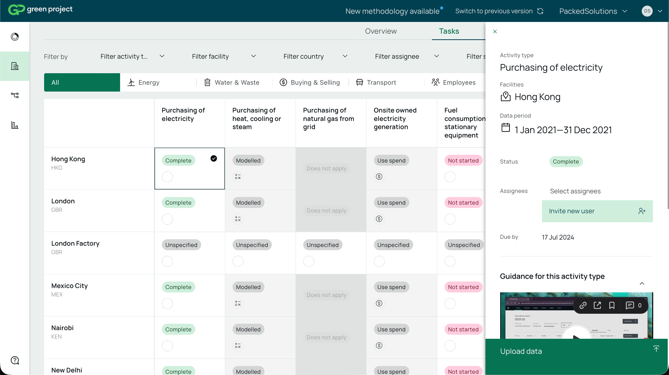Collect product area for carbon accounting data collection
