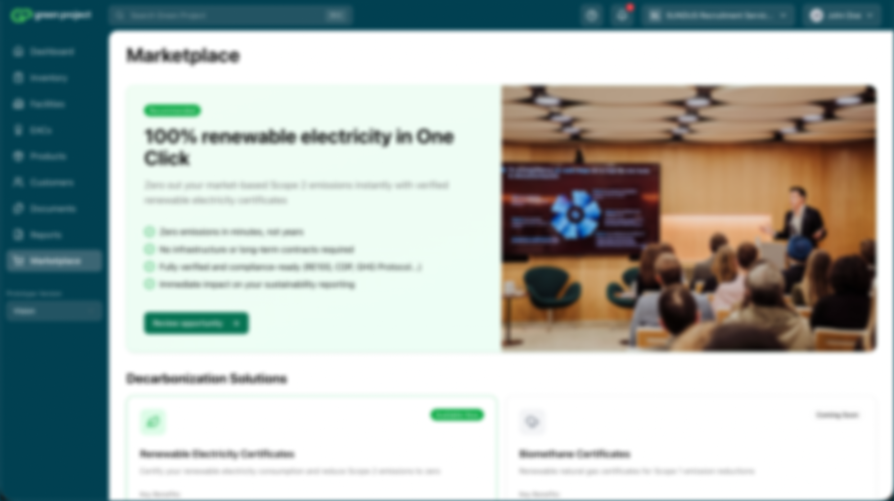 Six-month Vision for Marketplace